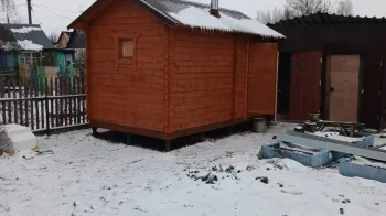 Строительство бани на участке в Томске, СНТ Пенсионер