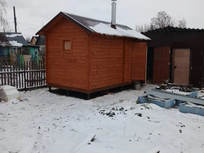 Строительство бани на участке в Томске, СНТ Пенсионер